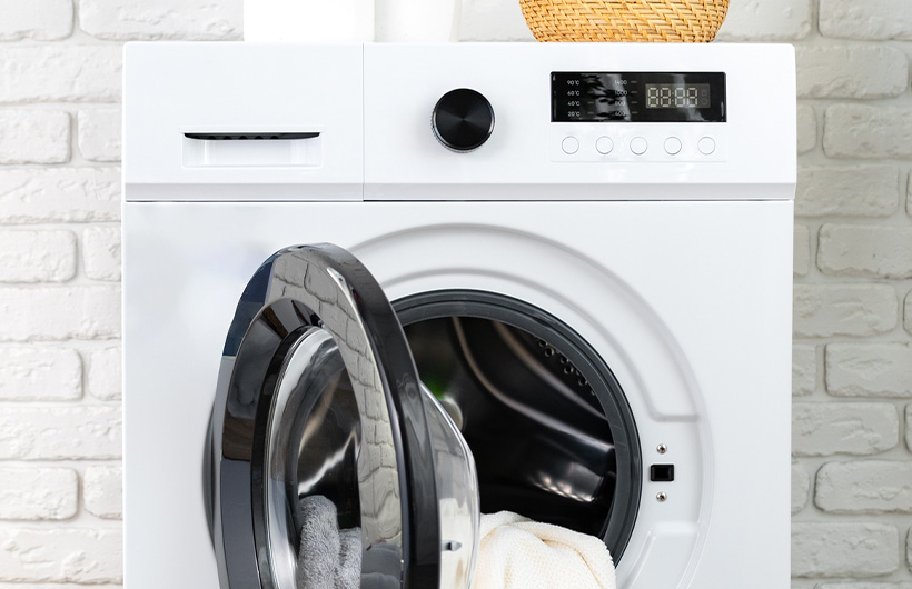 washing machine in laundry room