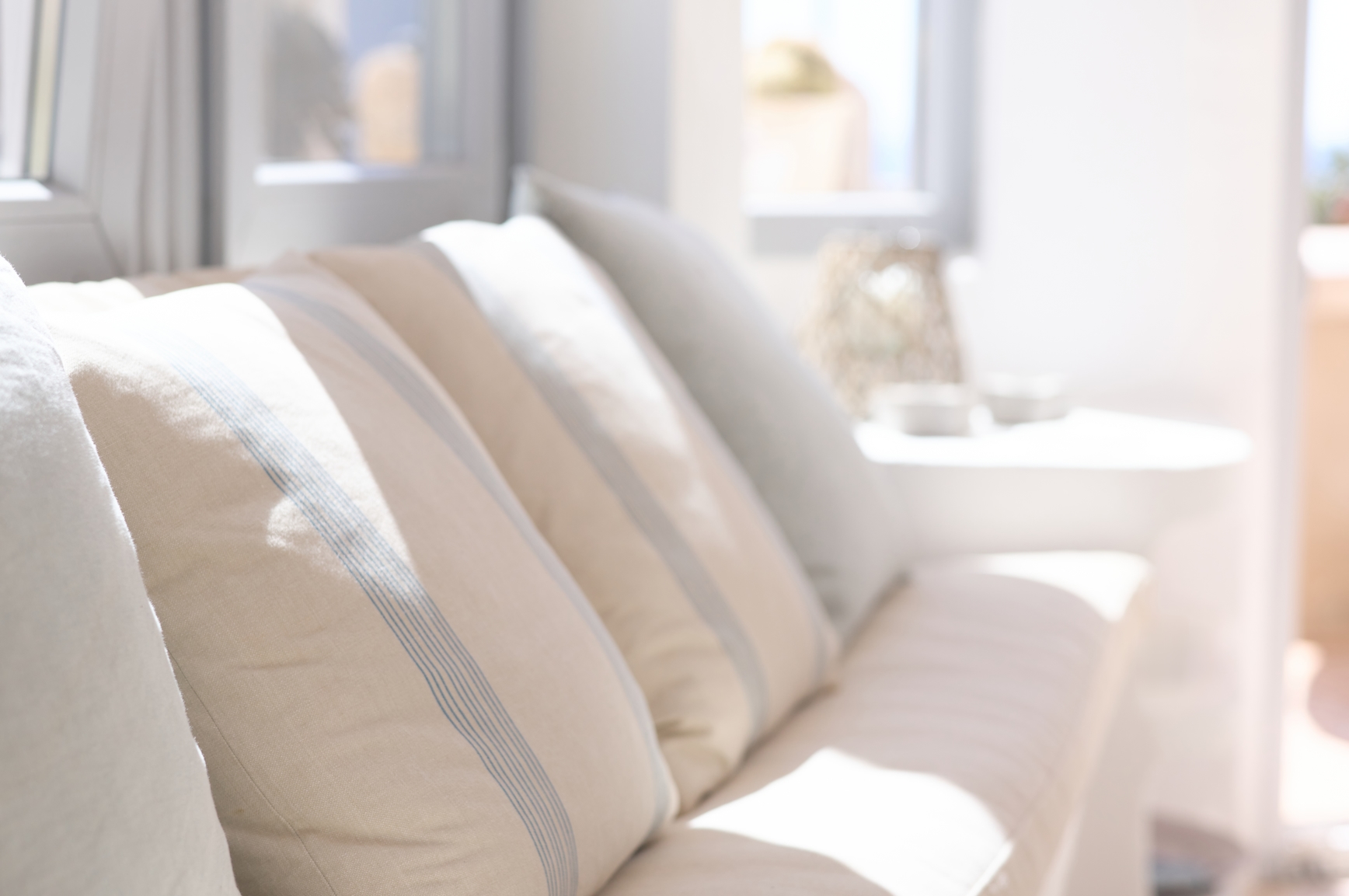 freshly cleaned white pillows