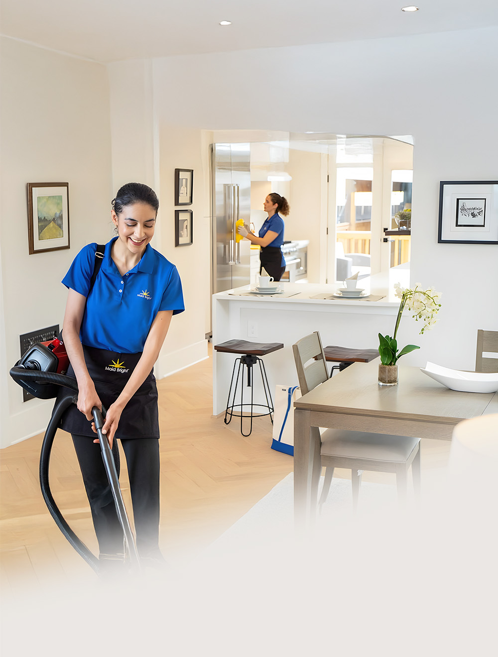 Maid Bright cleaning the inside of a home